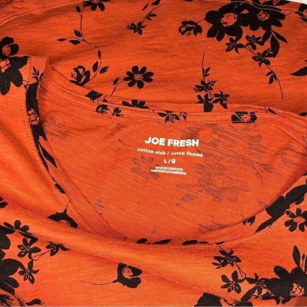 Joe Fresh Orange Floral Shirt - Size Large - Picture 6 of 6